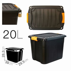 CAJA DE ALMACENAJE 39X29.5X28.3CM NEGRA PARABOX - 13635