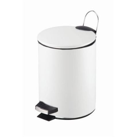 PAPELERA METALICA CON PEDAL BLANCA 16.8X23.5CM - 18295
