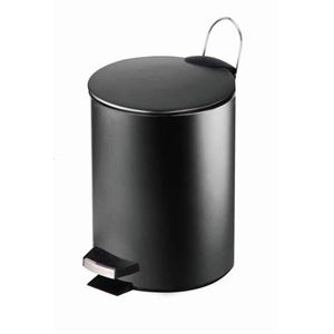 PAPELERA METALICA CON PEDAL NEGRA 16.8X23.5CM - 18285-1