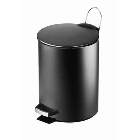 PAPELERA METALICA CON PEDAL NEGRA 16.8X23.5CM - 18285-1