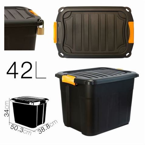 CAJA DE ALMACENAJE 50.3X38.8X34CM NEGRA PARABOX - 13637