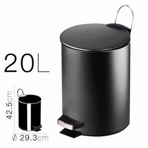 PAPELERA METALICA CON PEDAL NEGRA 29.3X42.5CM - 18288