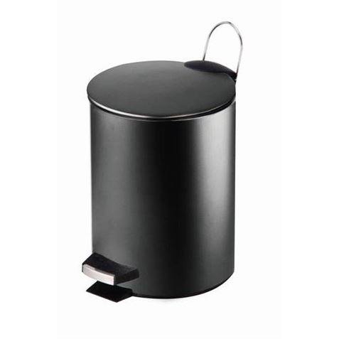 PAPELERA METALICA CON PEDAL NEGRA 20.5X27.8CM - 18286