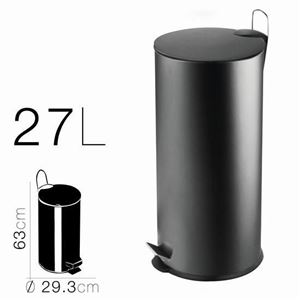 PAPELERA METALICA CON PEDAL NEGRA 29.3X63CM - 18289