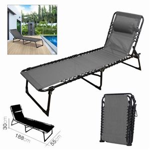 TUMBONA GRIS OSCURA PLEGABLE GRIS 188X55X30