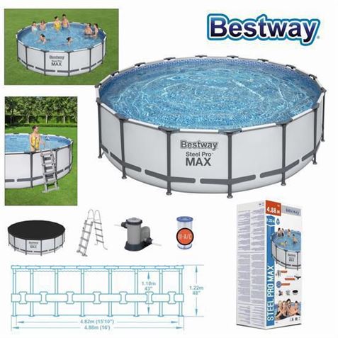 PISCINA CIRCULAR + BOMBA Y FILTRO 488X122CM BESTWAY - 56122.