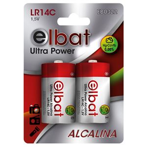 REACONDICIONADO PACK 2 PCS PILAS ALCALINAS LR14C ELBAT