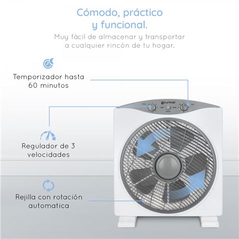 VENTILADOR SOBREMESA 30CM 50W 3 VELOCIDADES GRUNKEL - BOXFAN-1