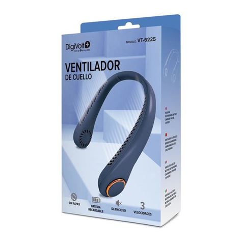 VENTILADOR DE CUELLO RECARGABLE AZUL DIGIVOLT - VT6225BL