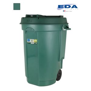 CUBO PAPELERA CON RUEDAS 110 LITROS VERDE EDA - BE01099968182.