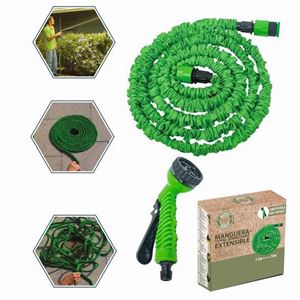 MANGUERA EXTENSIBLE CON PISTOLA 7.5M VERDE - 17698.