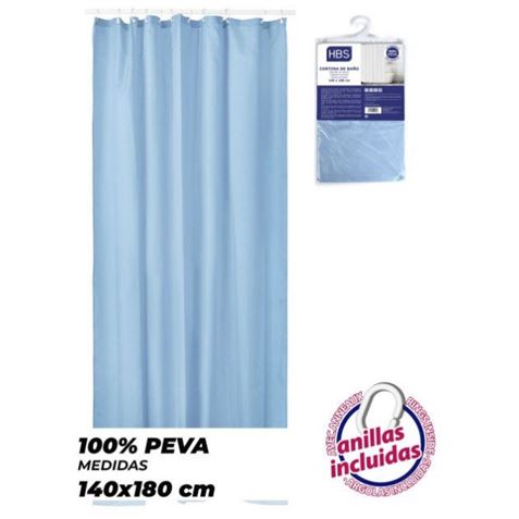 CORTINA DE BAÑO 140X180 AZUL HBS - 5003780102