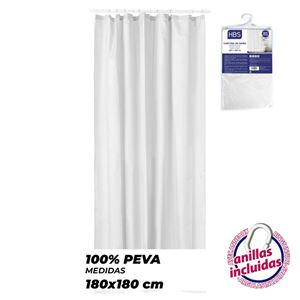 CORTINA DE BAÑO 180X180 BLANCA HBS - 5003780201.
