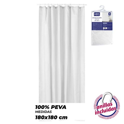 CORTINA DE BAÑO 180X180 BLANCA HBS - 5003780201.