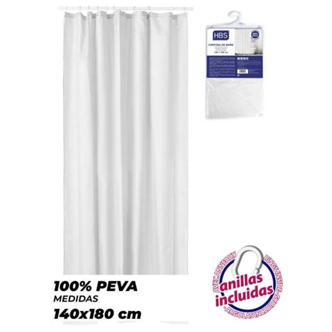 CORTINA DE BAÑO 140X180 BLANCA HBS - 5003780101