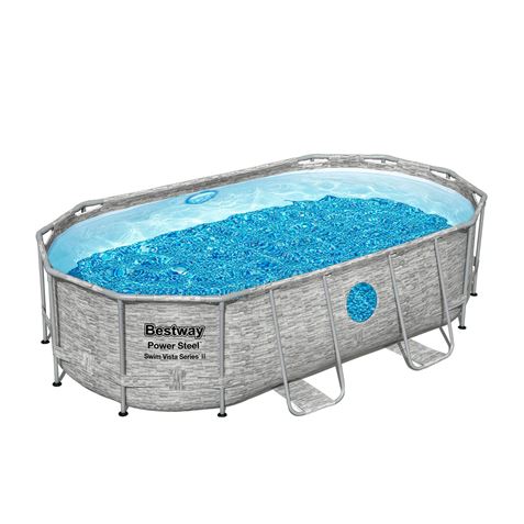 PISCINA OVAL CON OJO BUEY+ BOMBA FILTRO 427X250XH100CM BESTWAY - 56714F