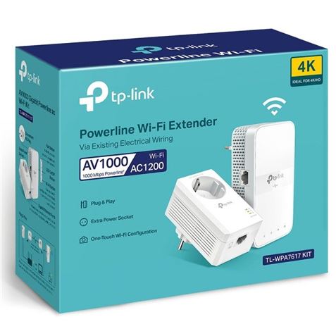 KIT EXTENSOR POWERLINE WIFI TP-LINK1000MBPS (TL-WPA7617) - TL-WPA7617 KIT-1