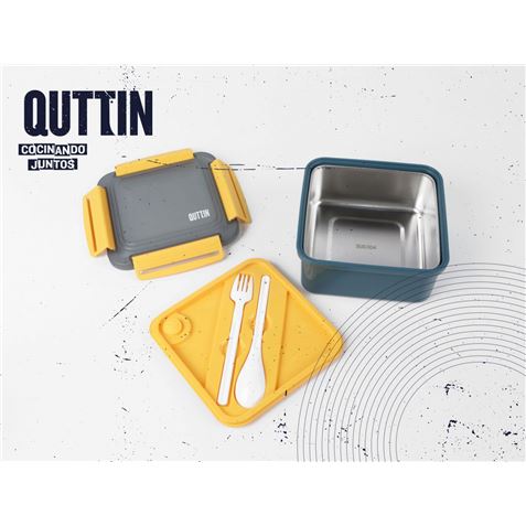 FIAMBRERA CUADRADA 1.5 LITROS INOX Y APTO PARA MICROONDAS CON CUBIERTOS - BQ01032875475-1