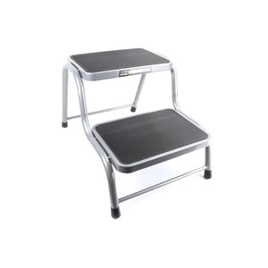 TABURETE ACERO 2 PELDAÑOS MADER - 10411