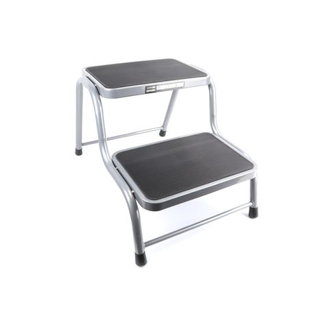 TABURETE ACERO 2 PELDAÑOS MADER - 10411