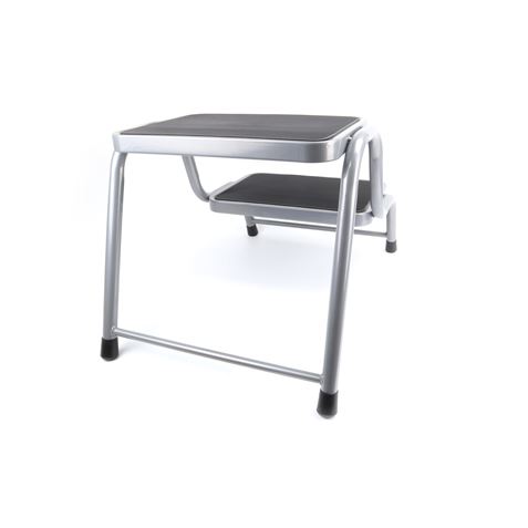 TABURETE ACERO 2 PELDAÑOS MADER - 10411-4