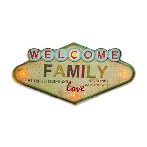 LAMPARA DECORATIVA LED RETRO WELCOME FAMILY FOREVER - RTV100463