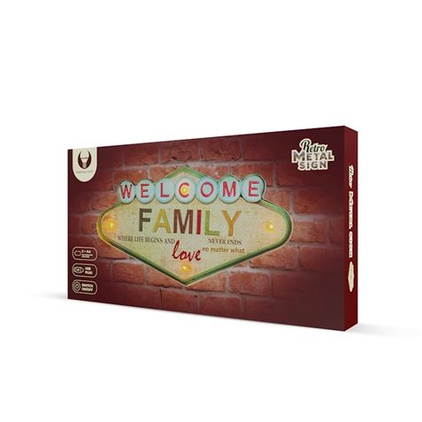 LAMPARA DECORATIVA LED RETRO WELCOME FAMILY FOREVER - RTV100463-1