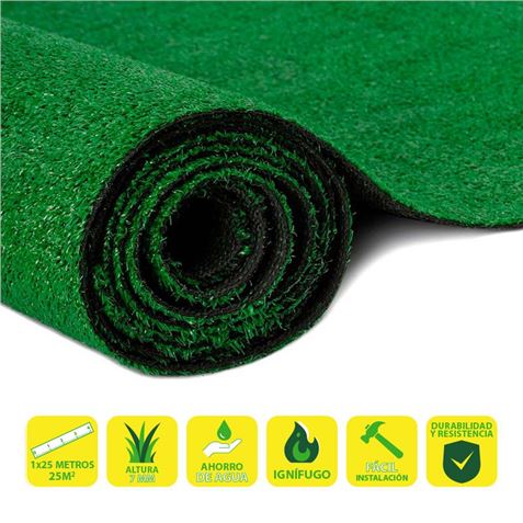 CESPED ARTIFICIAL 1X25 METROS 7MM SERIE ECOVERDE SUNGARDEN - SG0115
