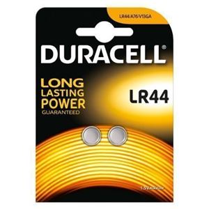 PACK 2 PILAS DE BOTON DURACELL LR44 1.5V ALCALINA - LR44
