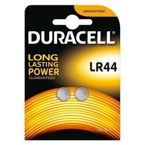 PACK 2 PILAS DE BOTON DURACELL LR44 1.5V ALCALINA - LR44