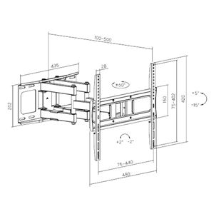 SOPORTE CON DOBLE BRAZO TV LED, LCD 32"-75" CROMAD - CR1175-3