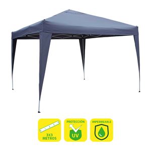 REACONICIONADA CARPA PLEGABLE ACERO 3X3 METROS AZUL OSCURO SUNGARDEN