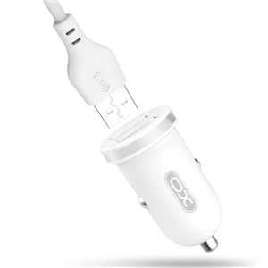 REACONDICIONADO CARGADOR MECHERO TZ08 2.1A + CABLE TIPO MICRO USB BLANCO XO