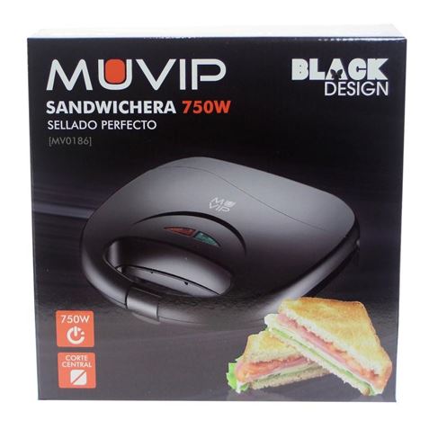 REACONDICIONADA SANDWICHERA 750W NEGRA MUVIP - MV0186-3