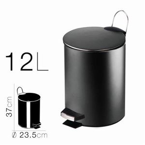 REACONDICIONADA PAPELERA METALICA CON PEDAL NEGRA 23.5X37CM - 18287