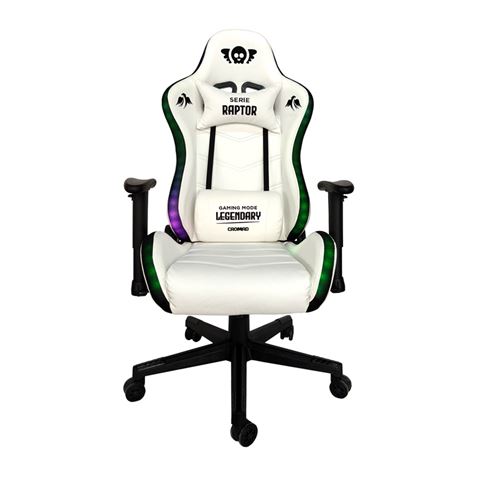 SILLA GAMING RGB SERIE RAPTOR LEGENDARY BLANCA CROMAD - CR1161
