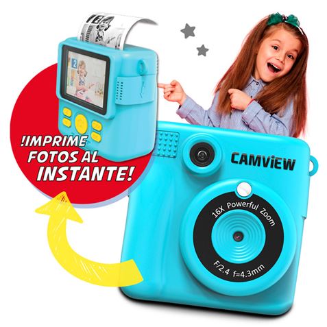 REAC CAMARA PHOTO CREATOR DE IMPRESIÓN INSTANTÁNEA ALL IN ONE AZUL CAMVIEW - CV0239