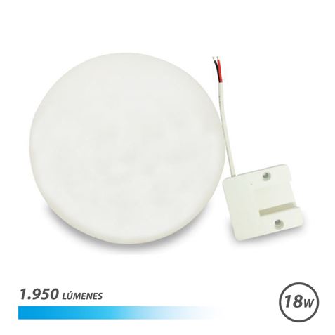 REACONDICIONADO APLIQUE LED TECHO CON BASE FIJA REDONDO 18W LUZ FRIA ELBAT - EB0405