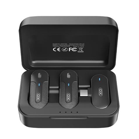 REAC MICROFONO INALAMBRICO DE SOLAPA CON CAJA DE CARGA Y CONECTOR TIPO C XO - XOMKF09A-2