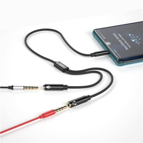 CABLE NBR197 MINI JACK A 2 MINI JACK HEMBRAS AUDIO + MICROFONO XO - XONBR197-1