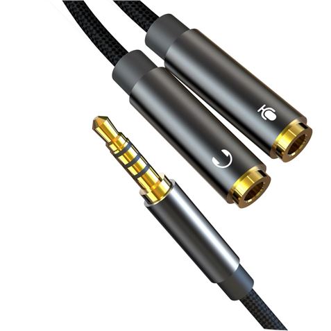 CABLE NBR197 MINI JACK A 2 MINI JACK HEMBRAS AUDIO + MICROFONO XO - XONBR197-2