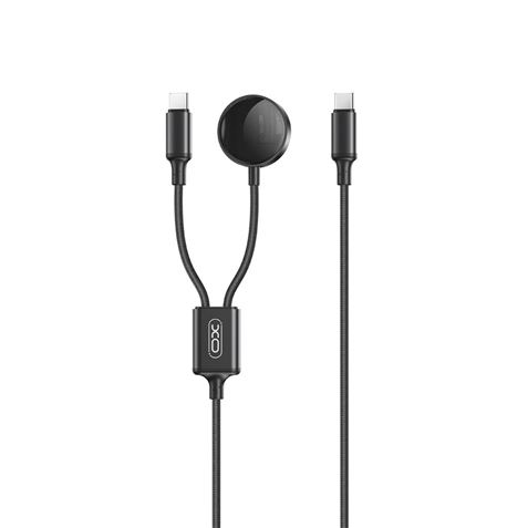 CABLE 2 EN 1 60W TIPO C + CABLE CARGA MAGNETICA APPLE WATCH NEGRO XO - XOCX030BK