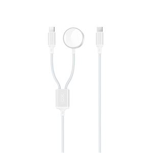 CABLE 2 EN 1 60W TIPO C + CABLE CARGA MAGNETICA APPLE WATCH BLANCO XO - XOCX030WH