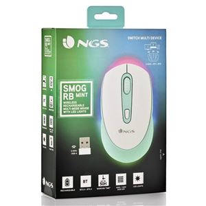 RATON INALAMBRICO BLUETOOTH RECARGABLE 2400 DPI VERDE MENTA NGS - SMOGMINT-RB-2