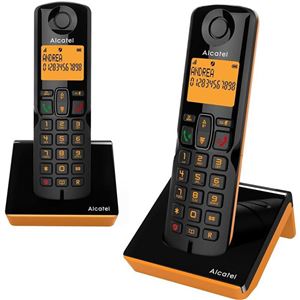 TELÉFONO INALÁMBRICO DUO S280 NEGRO / NARANJA ALCATEL - 3700601425413