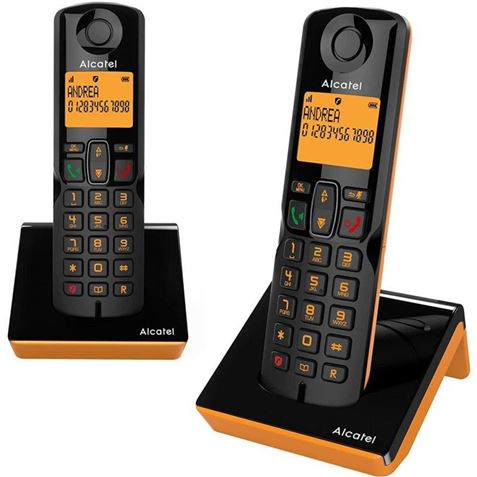 TELÉFONO INALÁMBRICO DUO S280 NEGRO / NARANJA ALCATEL - 3700601425413