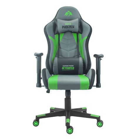 REACONDICIONADA SILLA GAMING SERIE PHOENIX VERDE CROMAD - CR1143