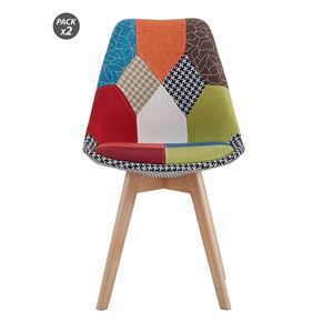 REACONDICONADO PACK 2 SILLAS DESIGN D400 TELA PATCHWORK MUVIP - MV0498