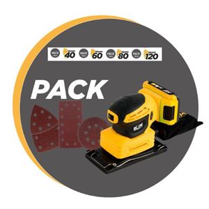 PACK MULTILIJADORA 3 PLACAS 20V 2AH + JUEGO DE 36 LIJAS BLIM - PACKBLIM6