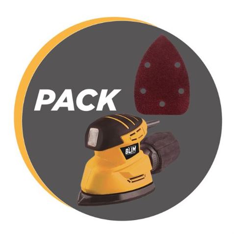 PACK LIJADORA ORBITAL 130W + JUEGO DE 40 LIJAS BLIM - PACKBLIM7